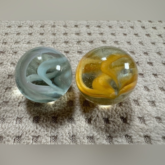 Vintage 1960's Large Glass Marbles Set of 2 - Picture 1 of 3